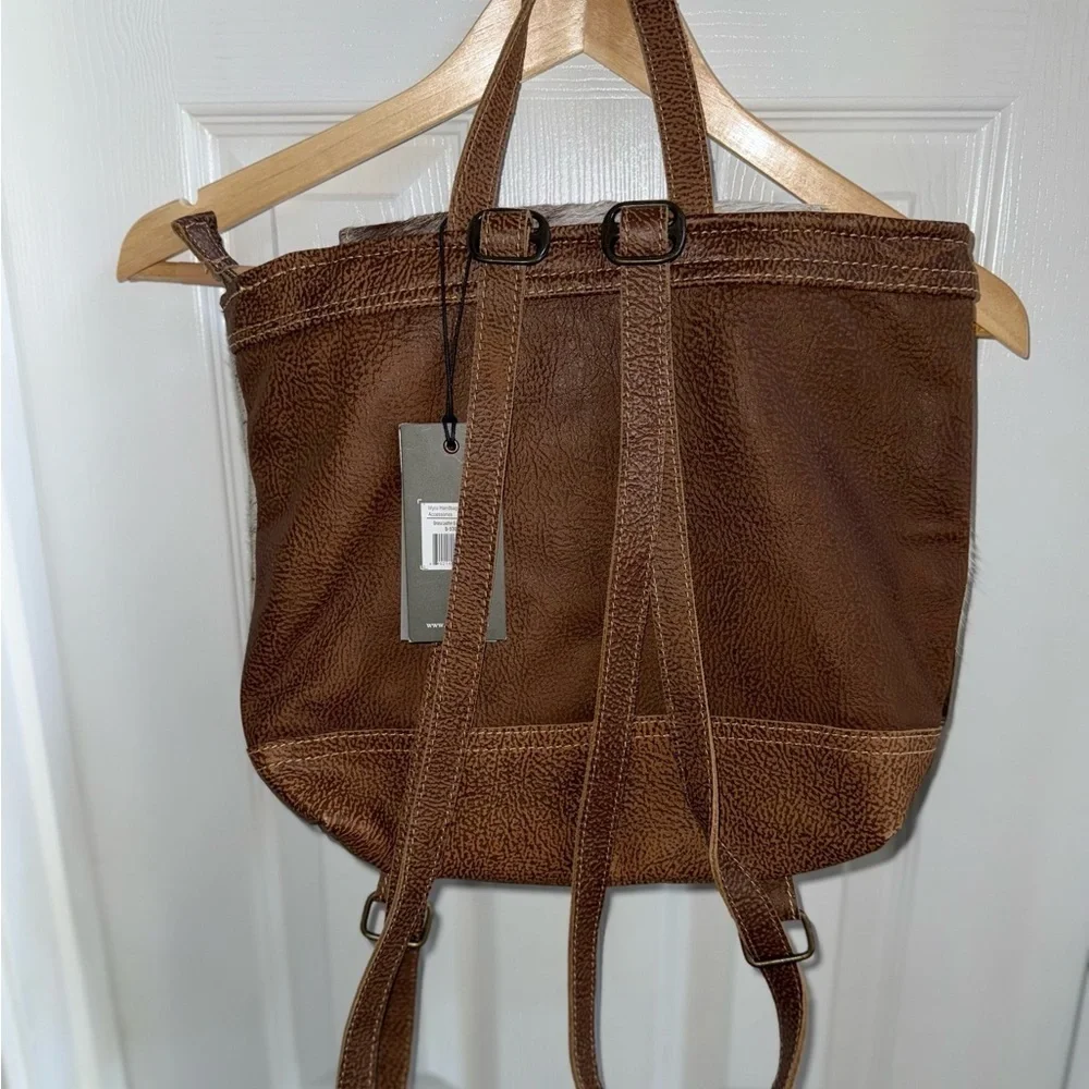 Myra bag NWT leather and canvas convertible backpack purse western boho Western
